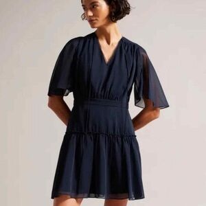 New Ted Baker Giggie for & flare tieredElegant Navy Blue Dress